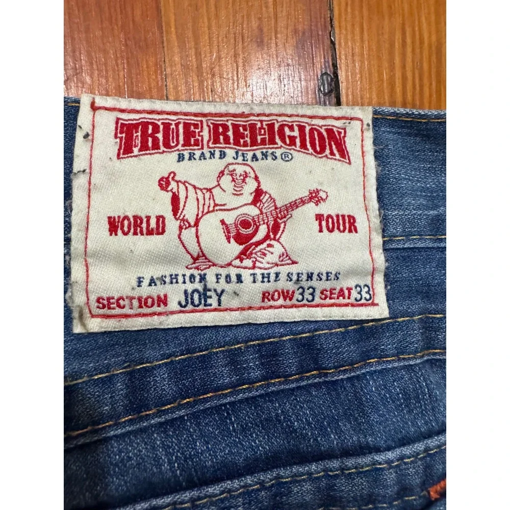 True Religion Joey World Tour Flare Jeans Medium Wash Blue Made in USA Size 33